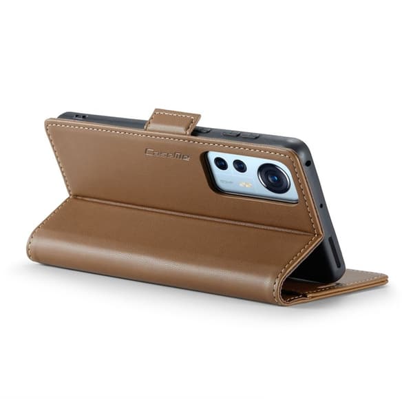 CASEME Plånboksfodral Konstläder för Xiaomi 12 5G - Brun