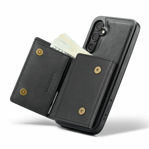 DG.MING M6 Series Konstläder Plånboksfodral för Samsung Galaxy S25 FE - Svart