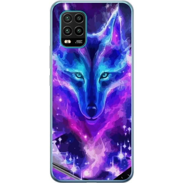 Telefontaske til Xiaomi Mi 10 Lite 5G med Neon Wolf