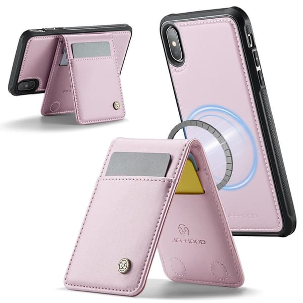 JEEHOOD J06 Mobilskal till iPhone XS Max Läder MagSafe RFID Skydd Rosa