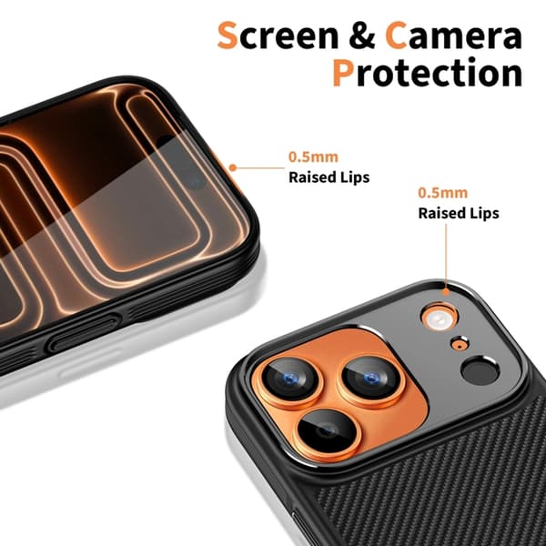 Tech-Protect telefontaske til iPhone 17 Pro Max Magsafe Kevlar Aramid - Sort Svart