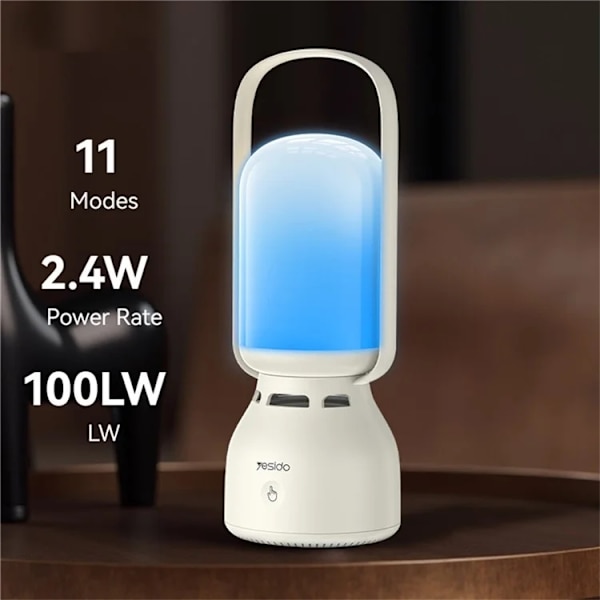 YESIDO Trådlös Högtalare Bluetooth Utomhus - 11 Lighting Modes - Vit Vit