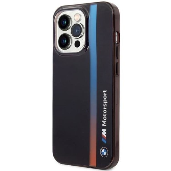 BMW iPhone 14 Pro Mobilcover IML Tricolor Stripe - Sort