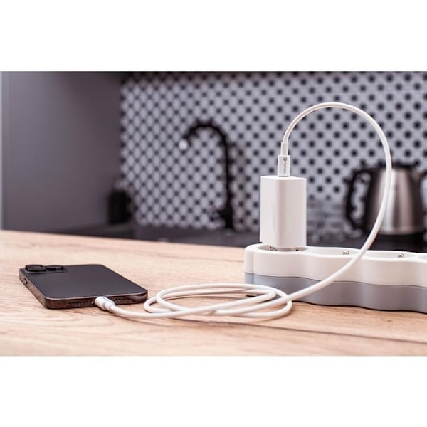 FORCELL USB-C till USB-C kabel 1m QC4.0 5A/20V PD100W - Vit