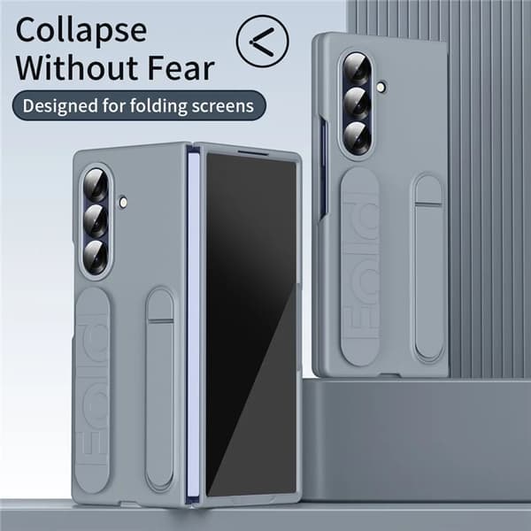Mobilskal till Galaxy Z Fold7 5G Kickstand Armband PC Silicone - Grå Grå