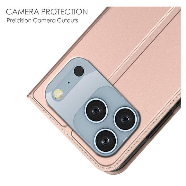 iPhone 17 Pro Max Plånboksfodral med Kickstand Roséguld