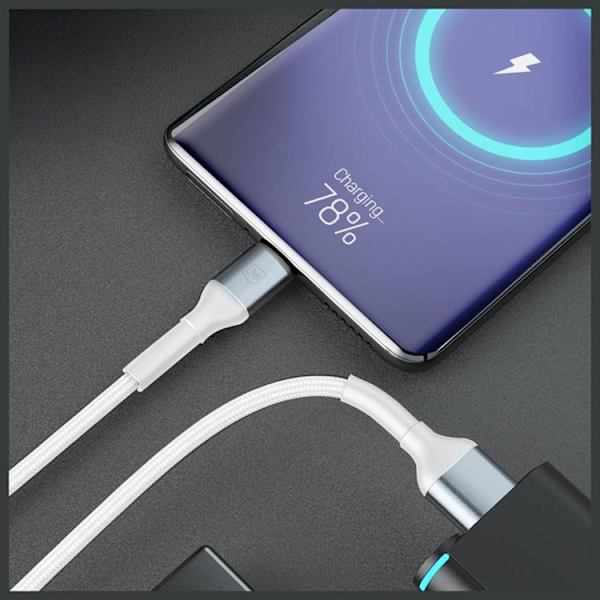 3MK USB-A til USB-C 18W Kabel 9V/2A 1m N-SERIE Hyper - Hvid Vit