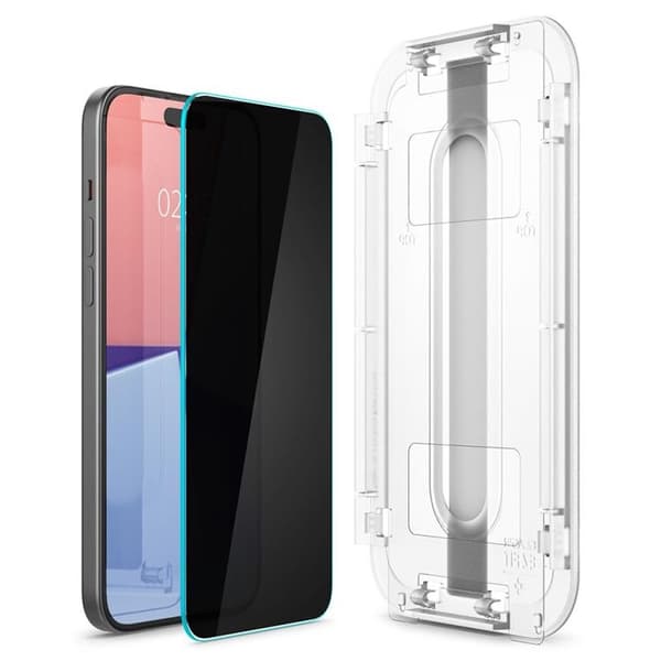 Spigen iPhone 15 Plus/16 Plus Härdat Glas Skärmskydd Privacy Svart