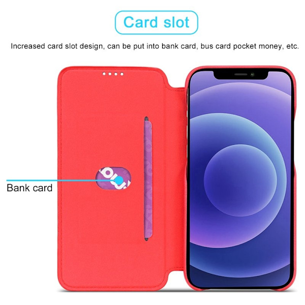 LC.IMEEKE iPhone 13 mini Plånboksfodral i Konstläder - Röd