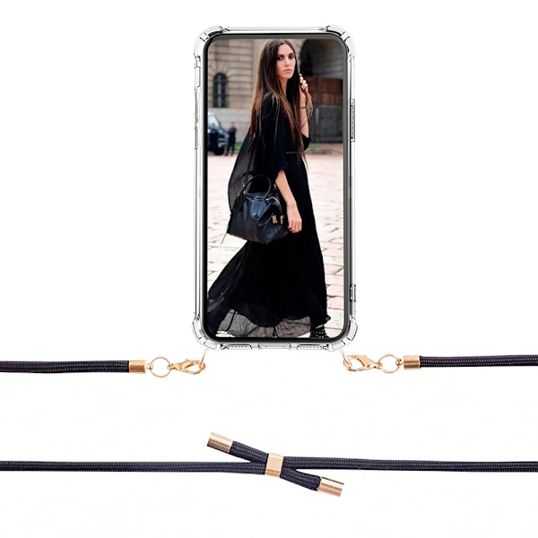 Boom iPhone 11 Pro Max skal med mobilhalsband- Rope Black Svart