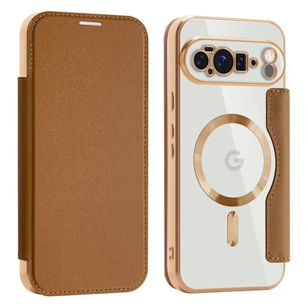 AMORUS Google Pixel 10 Pro XL Plånboksfodral Magsafe RFID-Skydd - Brun Brun