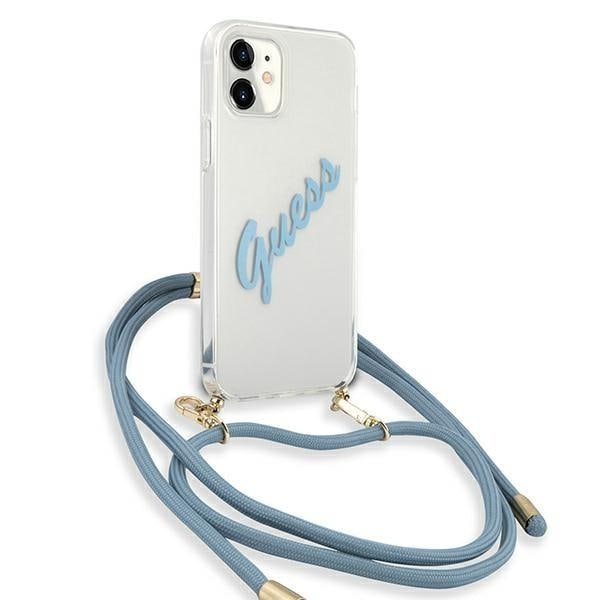 Guess Skal iPhone 12 Mini Script Vintage Strap - Blå Blå