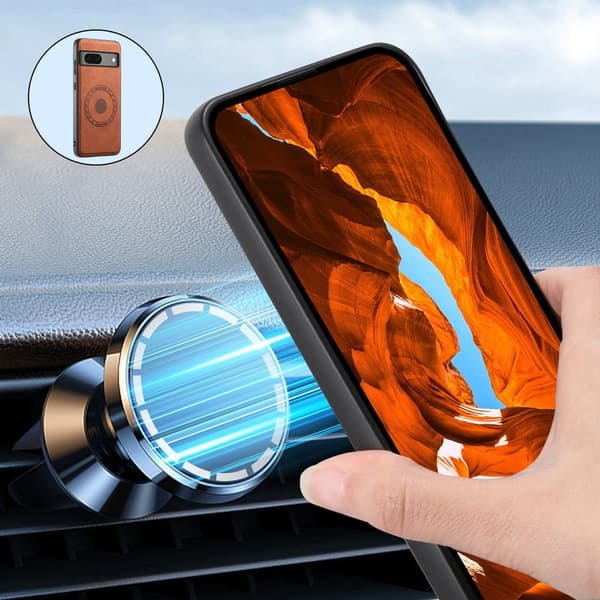 DENIOR D14 Google Pixel 7 5G Magnetfodral PU+PC+TPU Brun