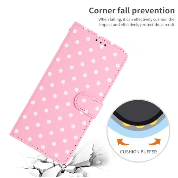 OnePlus 15 5G Plånboksfodral Polka Dot Pattern Konstläder Rosa