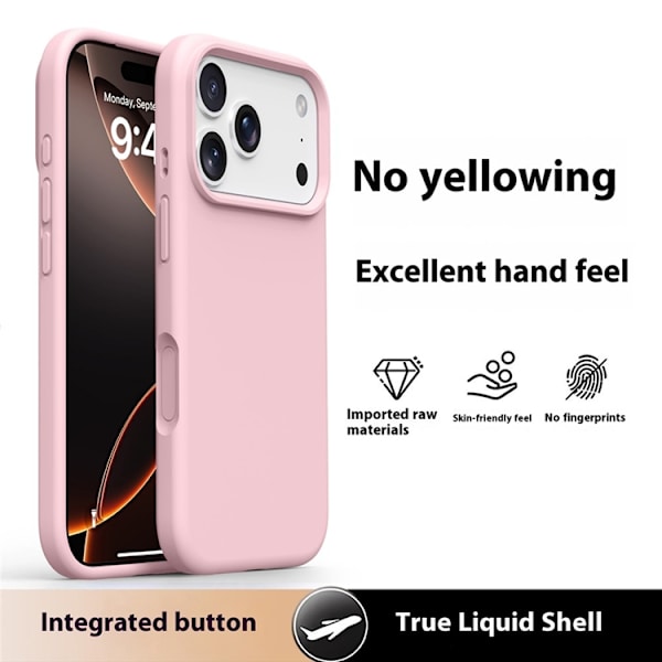 Mobilskal till iPhone 17 Pro Silikon Microfiber Lining - Sakura Rosa Rosa