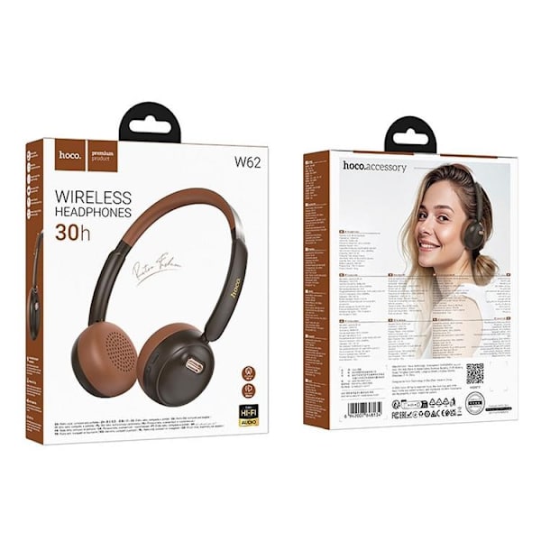 Hoco On-Ear Hörlurar Trådlösa Bluetooth W62 - Brun Brun