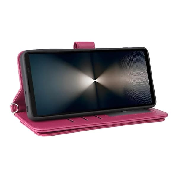 Sony Xperia 1 VII Plånboksfodral Kickstand med Axelrem - Rosa Rosa