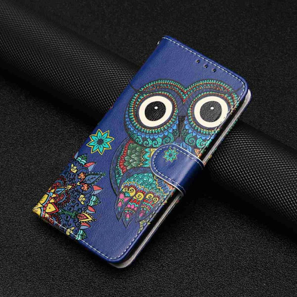 Plånboksfodral för Samsung Galaxy S26 Plus Konstläder - Blå Uggla