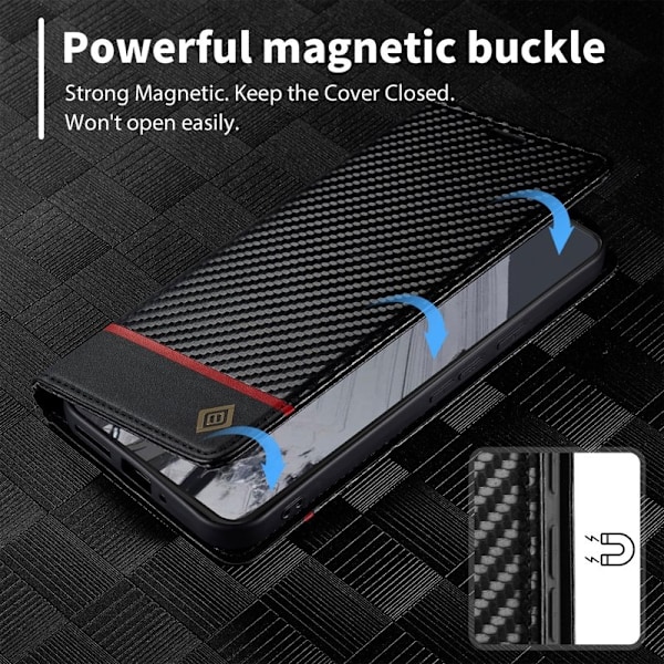 LC.IMEEKE Google Pixel 9 Pro XL Plånboksfodral Konstläder - Svart