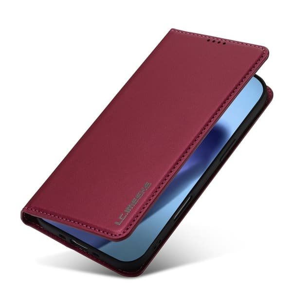 LC.IMEEKE L1 Series iPhone Air Plånboksfodral Konstläder - Röd Röd