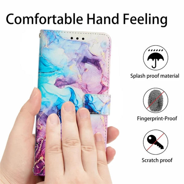 Sony Xperia 10 VII Konstläder Plånboksfodral Marble Pattern - Rosa / Lila Rosa