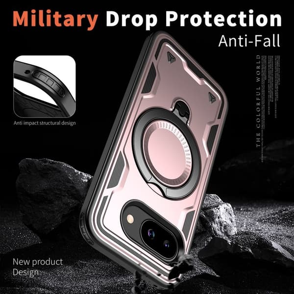 Mobilskal till Google Pixel 9a Militärt Skydd PC + TPU - Roséguld