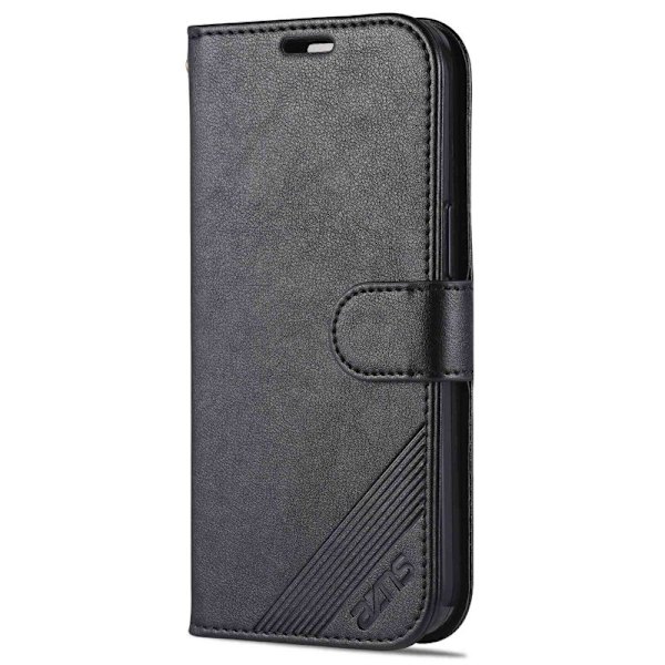 AZNS iPhone 14 Plånboksfodral Shockproof Konstläder - Svart