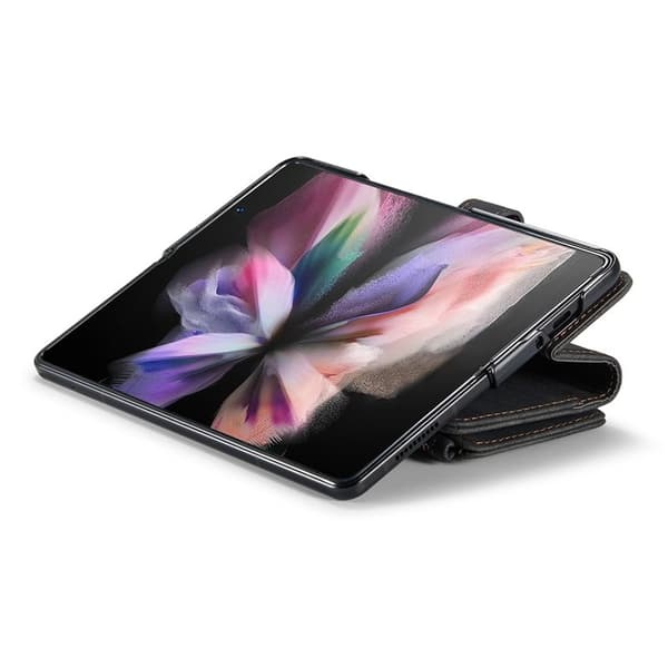 CASEME Konstläder Plånboksfodral för Samsung Galaxy Z Fold3 5G - Svart
