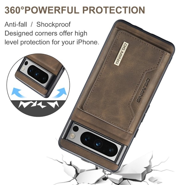 DG.MING M2 Series Mobilskal till Google Pixel 8 Pro Konstläder Coated Brun
