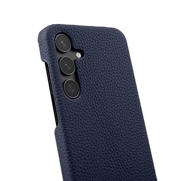 MELKCO Mobilskal till Samsung Galaxy S24 Plus Äkta Läder + PC - Blå