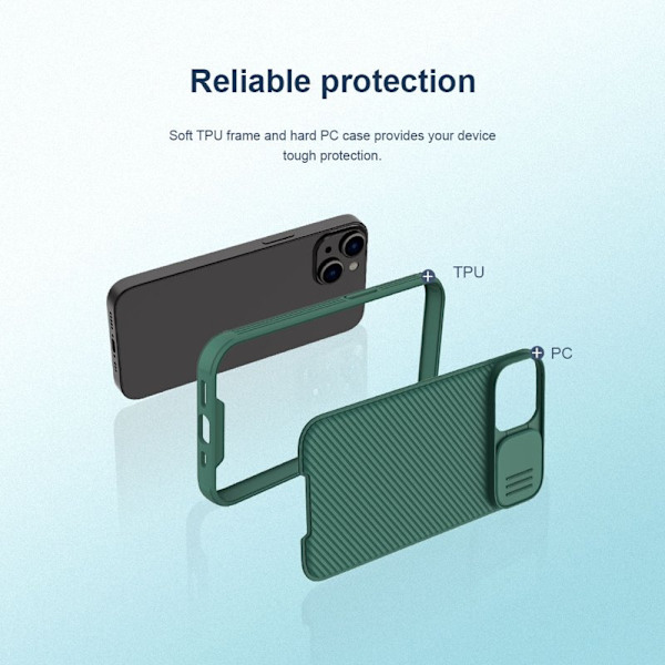 NILLKIN CamShield Pro Mobilskal till iPhone 14 Plus Grön