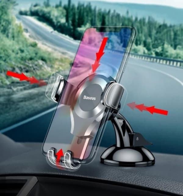 Baseus Gravity Autonpidike Kojelauta Tuulilasi - Musta Black