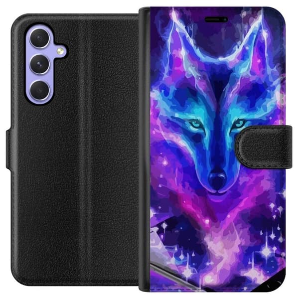 Plånboksfodral till Samsung Galaxy A54 med Neon Varg