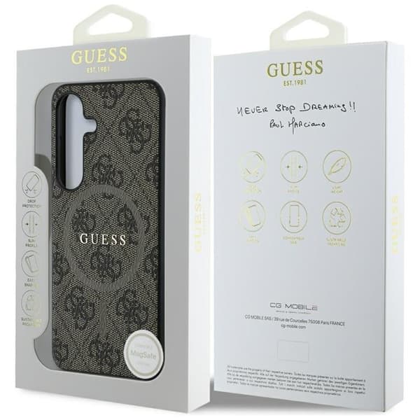 Guess Mobilskal till Galaxy S25 Plus MagSafe 4G Ring Classic Logo - Brun Brun