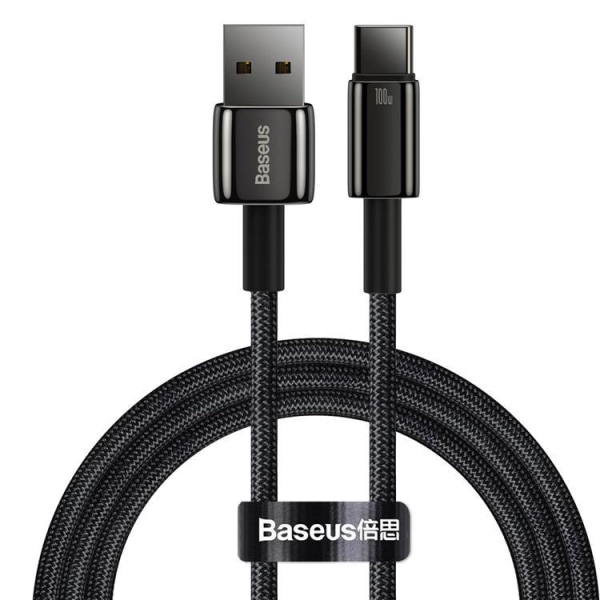 Baseus Tungsten USB-A–USB-C-kaapeli 100 W 1 m - musta