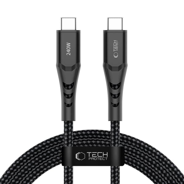 Tech-Protect USB-C till USB-C kabel Ultraboost 2m - Svart Svart