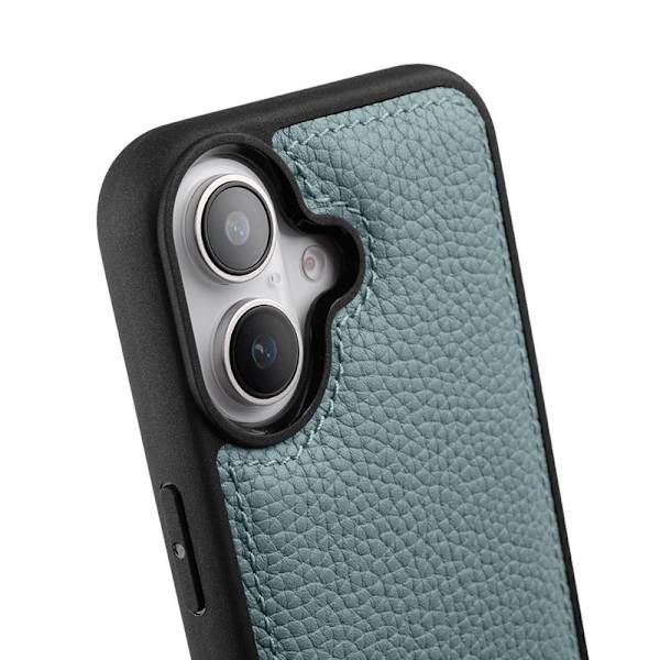 MELKCO Mobilskal till iPhone 16 Äkta Läder Belagt PC - Blå