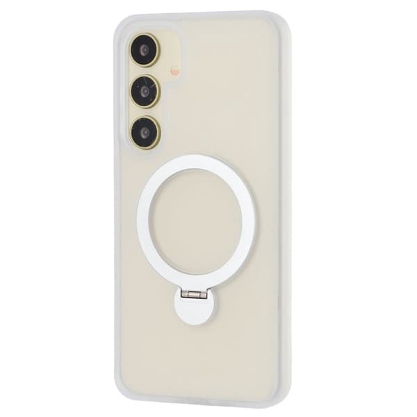 Mobilskal för Samsung Galaxy S26 Plus Magnetiskt Ring Kickstand TPU + PC - Vit