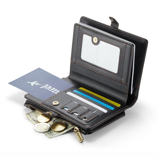 CASEME Me60 Konstläder Plånboksfodral med RFID-skydd - Svart