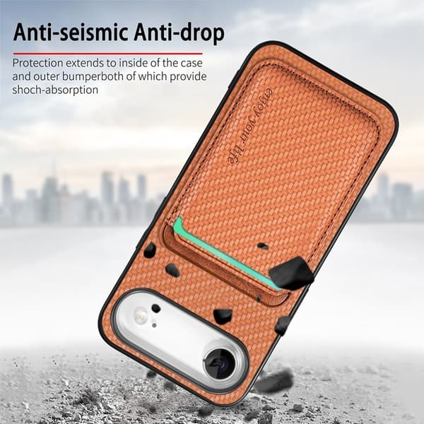 Mobilskal till iPhone Air Detachable Korthållare - Brun Brun
