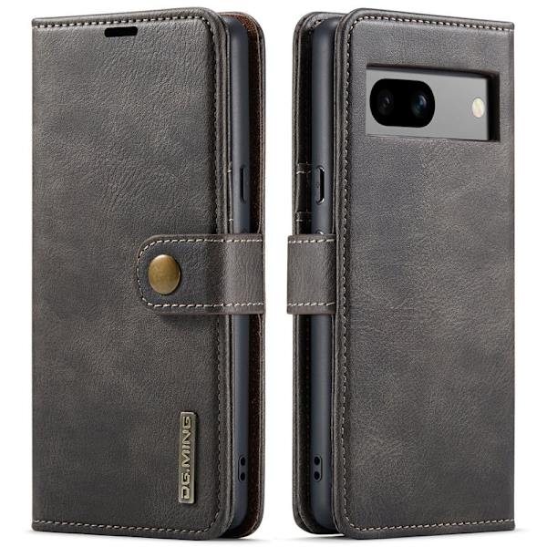 DG.MING Google Pixel 8a Plånboksfodral 2 i 1 Removable Äkta läder Folio Grå