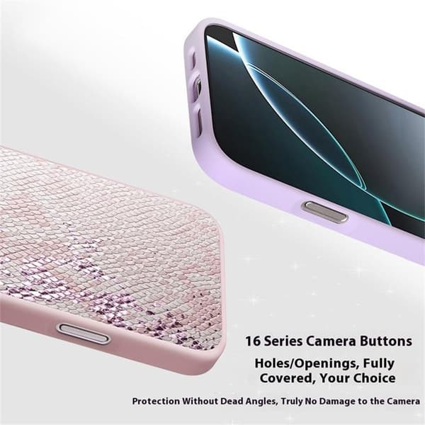 JAUCASE Mobilskal till iPhone 16 Pro Max Magafe Snake - Rosa Rosa