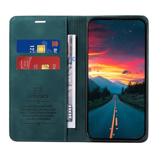 BETOPNICE 003 för Xiaomi 15 Ultra Plånboksfodral Konstläder - Grön