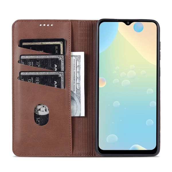 AZNS Samsung Galaxy A33 5G Plånboksfodral Konstläder - Brun
