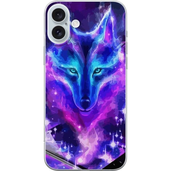 Telefontaske til Apple iPhone 16 Plus med Neon Wolf