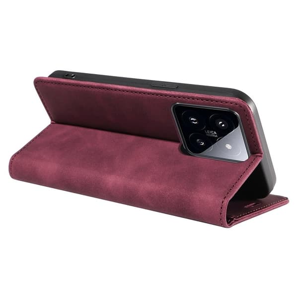 BETOPNICE 003 för Xiaomi 14 Pro Plånboksfodral Konstläder - Röd