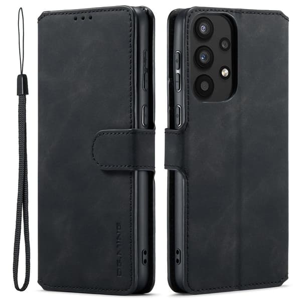 DG.MING Samsung Galaxy A33 5G Konstläder Plånboksfodral Retro Stil Svart