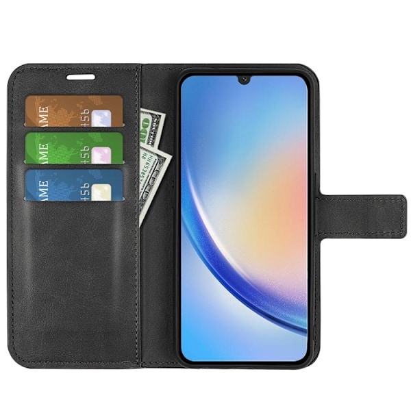 Galaxy A24 4G Plånboksfodral Folio Flip Calf - Svart Svart