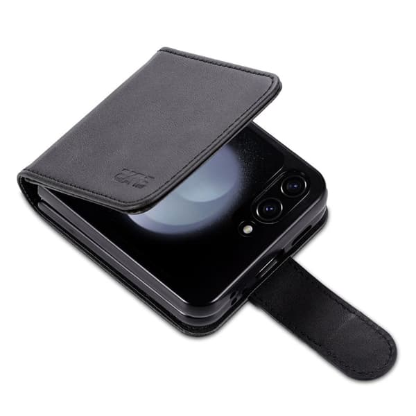 AZNS Samsung Galaxy Z Flip7 FE Plånboksfodral Konstläder - Svart