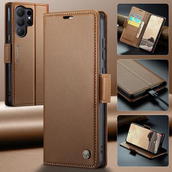 CASEME Galaxy S26 Ultra Plånboksfodral RFID Blocking Brun
